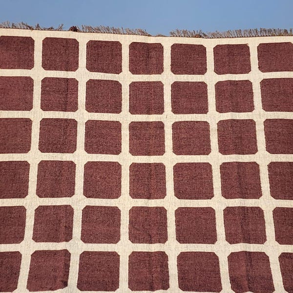 Kilim Rug, Handwoven, Large Wool Jute Rug, Turkish Kilim Runner, Navajo Style Area Rug, Boho Handmade Rug, Livingroom Centerpiece