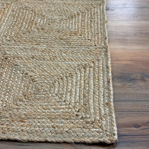Natural Jute Rug Jute Braided Rug Bohemian Jute Rug Rectangular Jute Rug Boho Decor Rug Jute Area Rug Custom Size Rug Square Jute rug