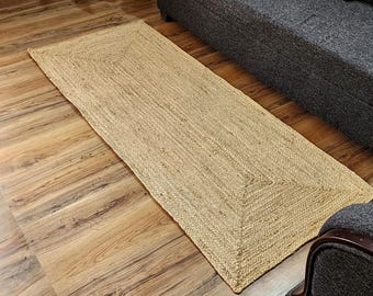 Natural Jute Runner Rug, Jute Area rug, Braided Jute Runner,Hall Way Runner Rug, Entry way Rug, Jute Doormat ,Living room Decor Runner rug