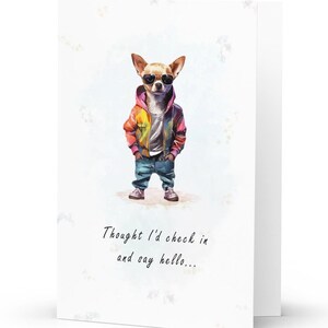 Carte de voeux avec texte, carte drôle de chien, chien avec des lunettes de soleil