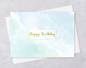 happy birthday card, blank birthday card, birthday folded card, printable card