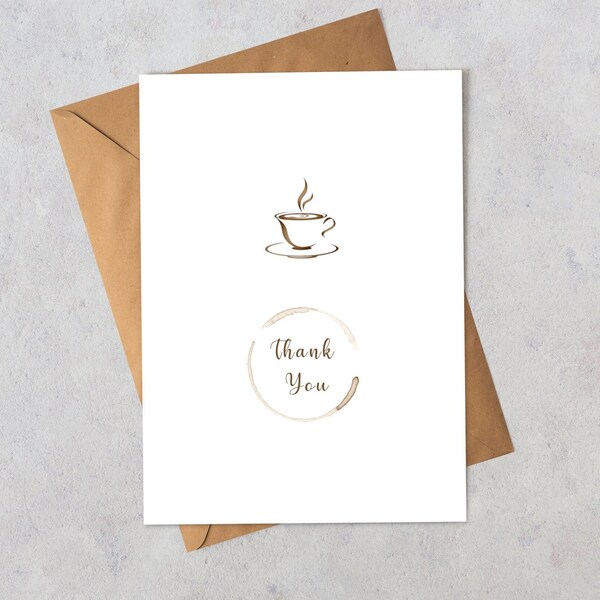 printable thank you card, coffee, thanks