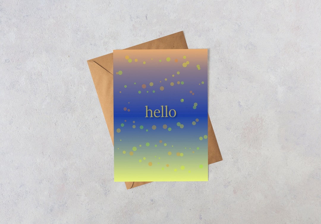 Hello Greeting Card Multicolor Printable Card - Etsy