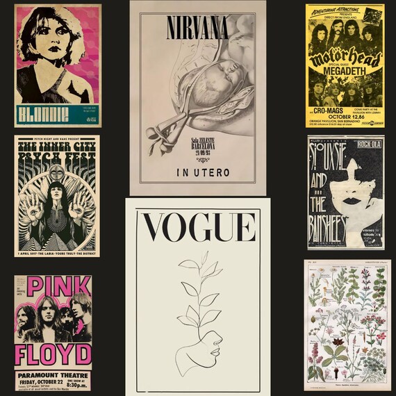 20 Vintage Posters , Grunge , Fairy ,dark Academia Aesthetic 