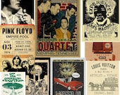 20 Vintage Concert Poster, Retro Band Poster , Classic Rock