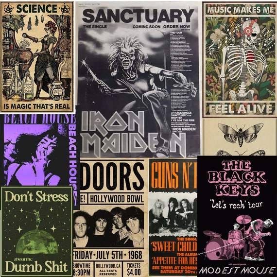 Vintage Posters Pack of 9, Fairy Grunge, Dark Aesthetic, Grunge