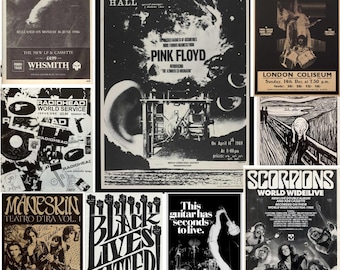 20 Black themed music posters