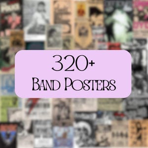 320+ Vintage Concert Poster, Retro Band Poster , Classic Rock Posters, Vintage Music Posters, Aesthetic Wall Collage Kit, room decor