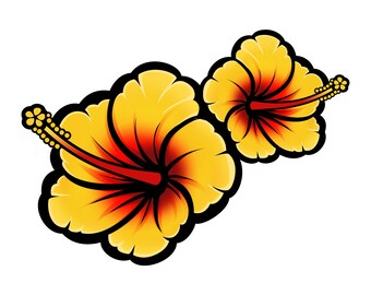 Pegatina de flor de hibisco amarillo para coche, ordenador portátil, botella de agua...