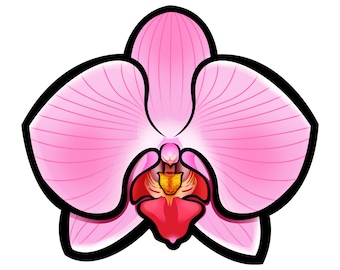 Purple Orchid Flower Sticker para coche, ordenador portátil, botella de agua...