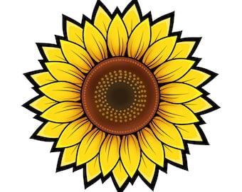 Pegatina de girasol para coche, portátil, botella de agua...