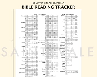 Bibellese-Tracker | Bibelleseplan | US Letter Format PDF | Kein Datum Bibellese Tracker