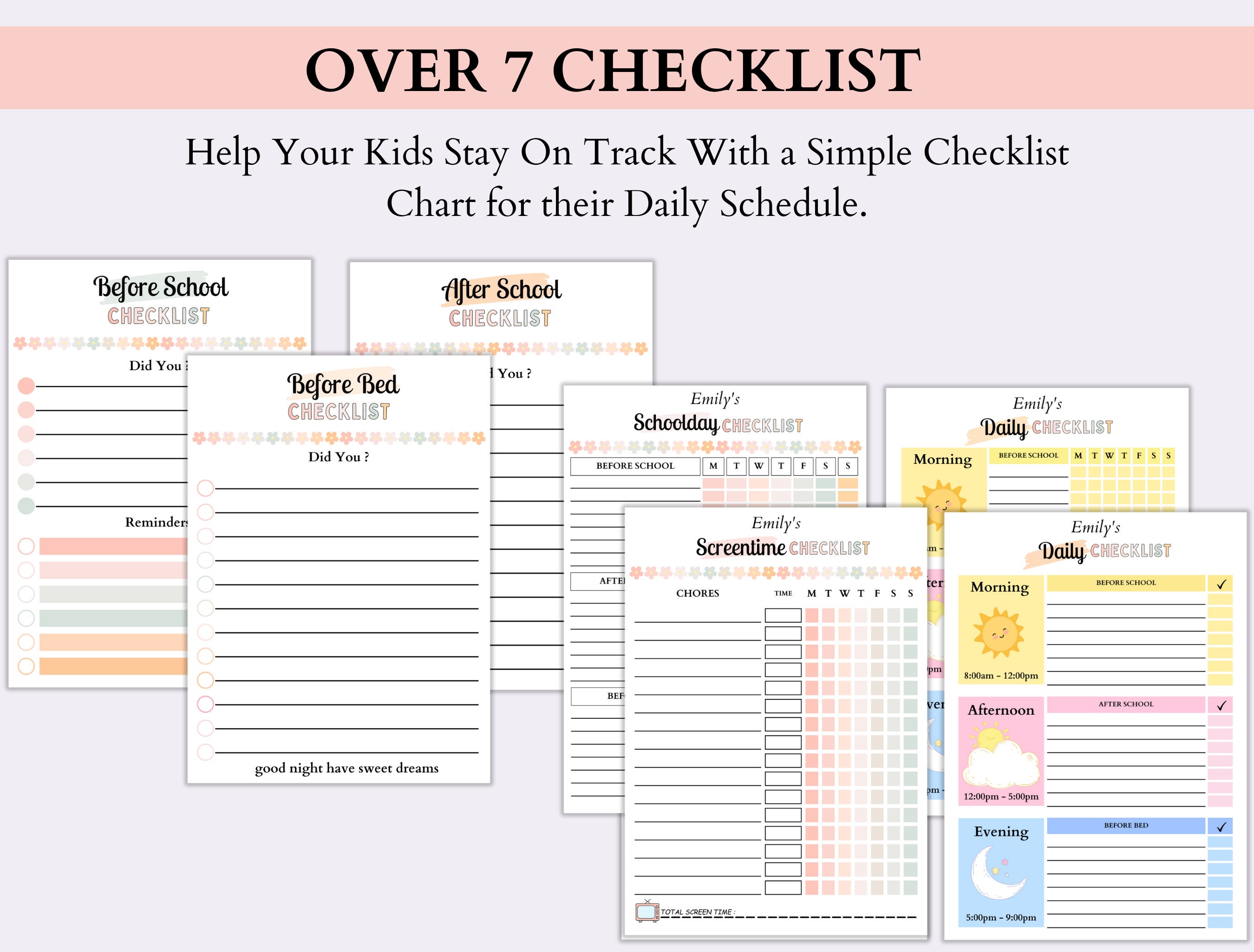 Kids Ultimate Chore Chart Bundle35 Canva Editable & Printable Kids ...