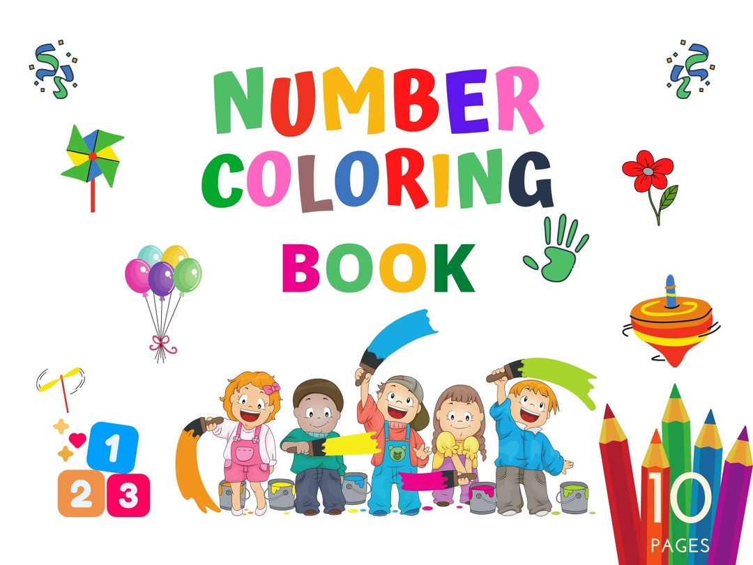 10 Printable Number Coloring Book for Kids Number & Counting - Etsy