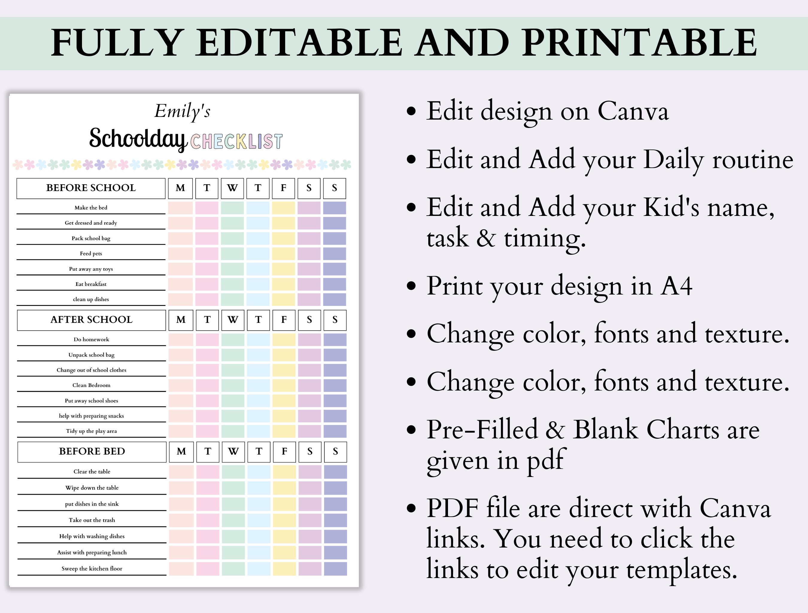 Ultimate Kids Chore Chart Bundle|35 Canva Editable & Printable Kids ...