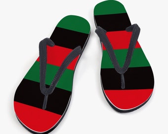 Flip Flops By Fio5anDesigns…  Style: Fio5an-59 Red Black Green Classic Flip Flops