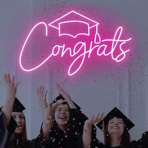 Congratulazioni Insegna a LED Decorazione personalizzata per laurea, Decorazione murale con luce al neon a LED, Insegna al neon Regali di laurea personalizzati, Insegna a LED Regali personalizzati personalizzati