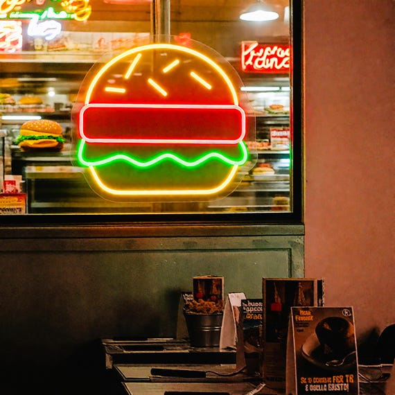 ネオンサイン BURGER ハンバーガー 店舗装飾 インテリア レストラン Amazon.co.jp: CNBEYOUNG BURGER ネオンサイン ハンバーガー 洋食店