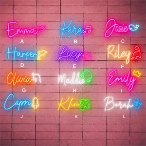 Insegna al neon personalizzata con nome, decorazione per camera da letto, insegna a LED personalizzata, regalo per bambini, insegna con nome per cameretta, insegna a LED regalo per lei, regalo personalizzato