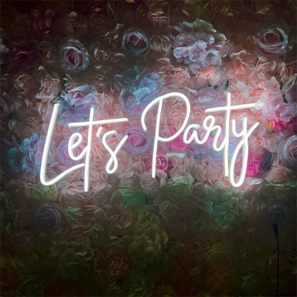 Let’s Party Neon Sign Décor de mariage personnalisé, Décor mural de signe de lumière au néon, Décor de fête de signe mené personnalisé, Signe de mariage au néon Cadeaux personnalisés