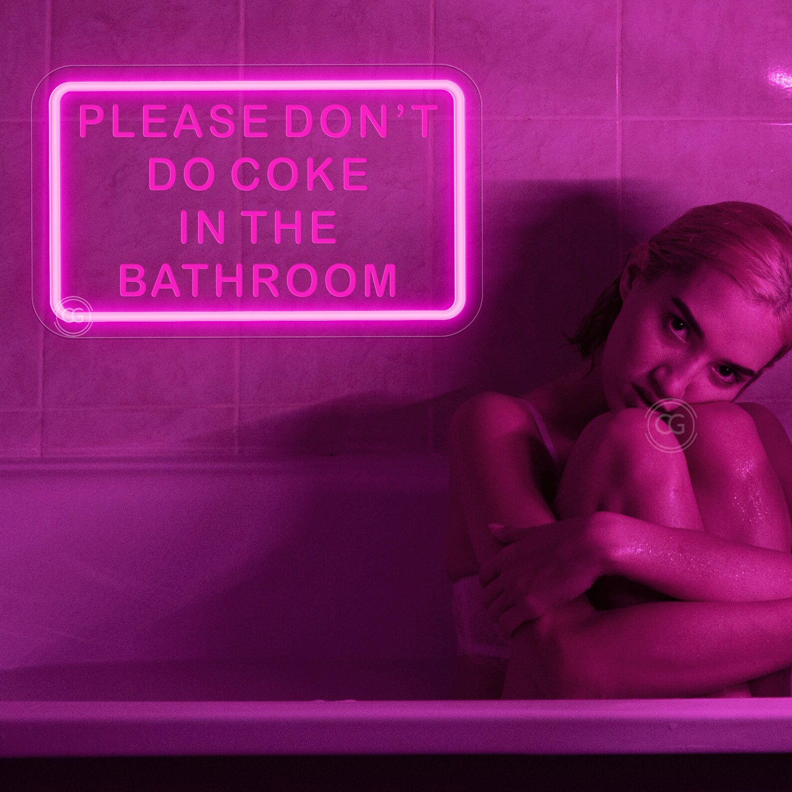 Please Don't Do Coke in the Bathroom Neon Sign, Wall Decor for Home