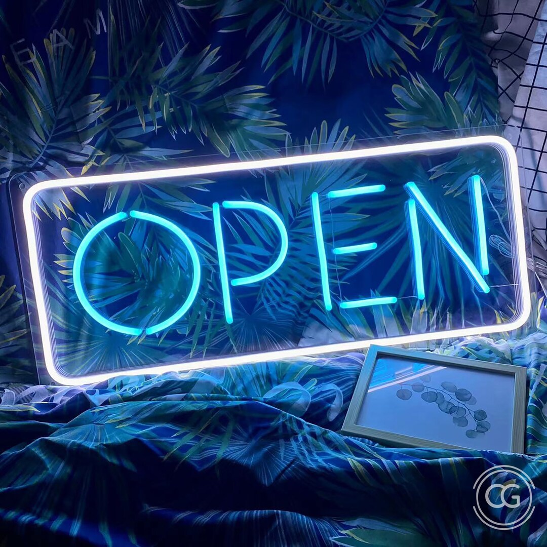 Open Neon Sign Business Logo, Custom Led Sign Wall Decor, Open Logo