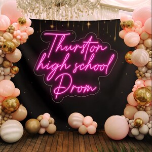 Letrero de neón para fiesta de graduación de Thurston High School, decoración de pared con letrero LED, letrero LED para regreso a clases, regalos personalizados con luz de neón