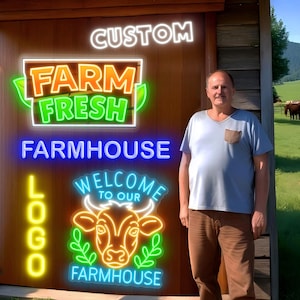 Placa de neon personalizada de trator vintage, presente para o dia dos pais, decoração de fazenda para avô, arte de parede para bar de garagem, presente personalizado com luz LED para o pai