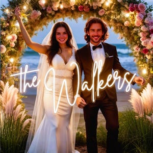 Placa de neon personalizada para casamento: decoração personalizada para recepção