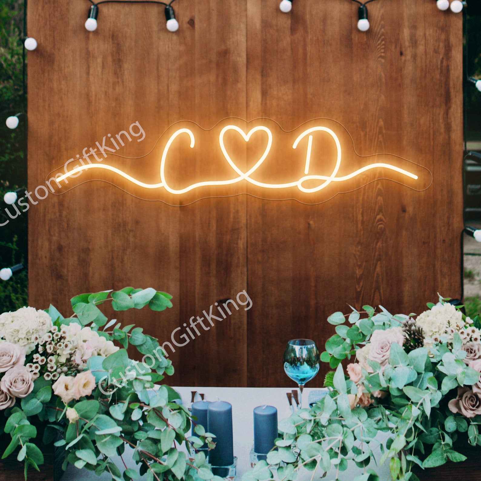 Image of Initials Wedding Neon Sign