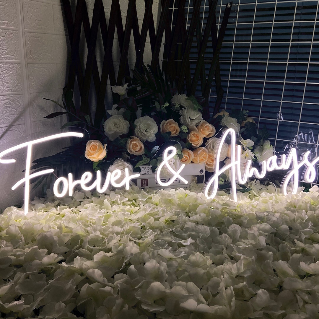 Forever & Always Neon Sign Custom Wall Decor, Led Sign Engagement Gifts