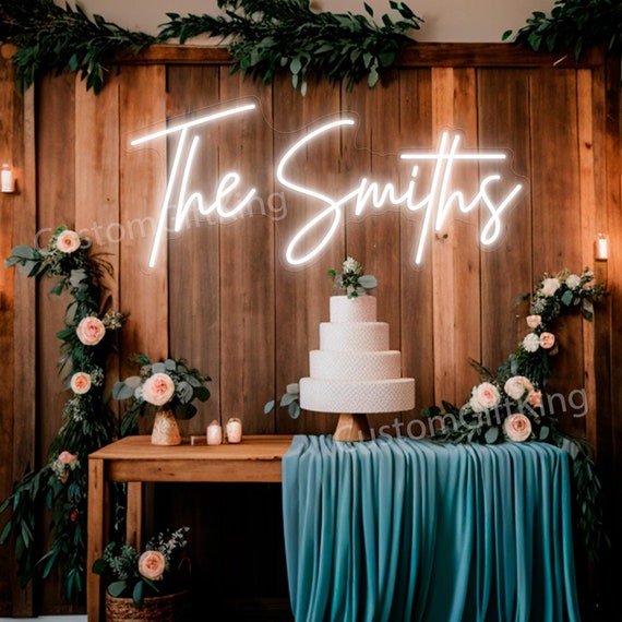 Custom LED Neon Last Name Sign, Wedding Backdrop Wall Decor, Personalized Family Name Light, Wedding Favor, Personalized Gifts