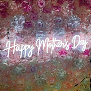 Letrero de neón para el día de la madre feliz, decoración de pared personalizada, decoración de habitación con letrero de luz de neón, decoración de fiesta con luz de neón Led, regalos personalizados con letrero Led