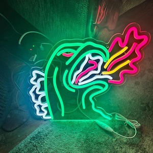 Letreros de neón de Godzilla para decoración de pared, luces de neón LED para dormitorio, regalo de cumpleaños para ella, regalos de Navidad para niños, letrero personalizado