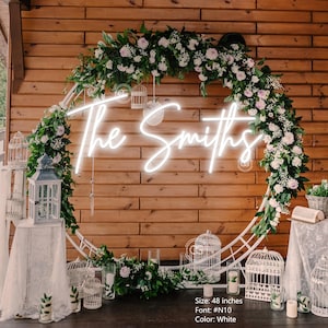 Custom LED Neon Last Name Sign, Wedding Backdrop Wall Decor, Personalized Family Name Light, Wedding Favor, Personalized Gifts image 2
