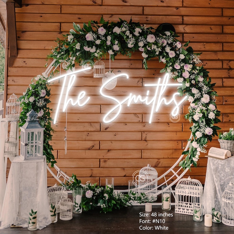 Custom LED Neon Last Name Sign, Wedding Backdrop Wall Decor, Personalized Family Name Light, Wedding Favor, Personalized Gifts image 2