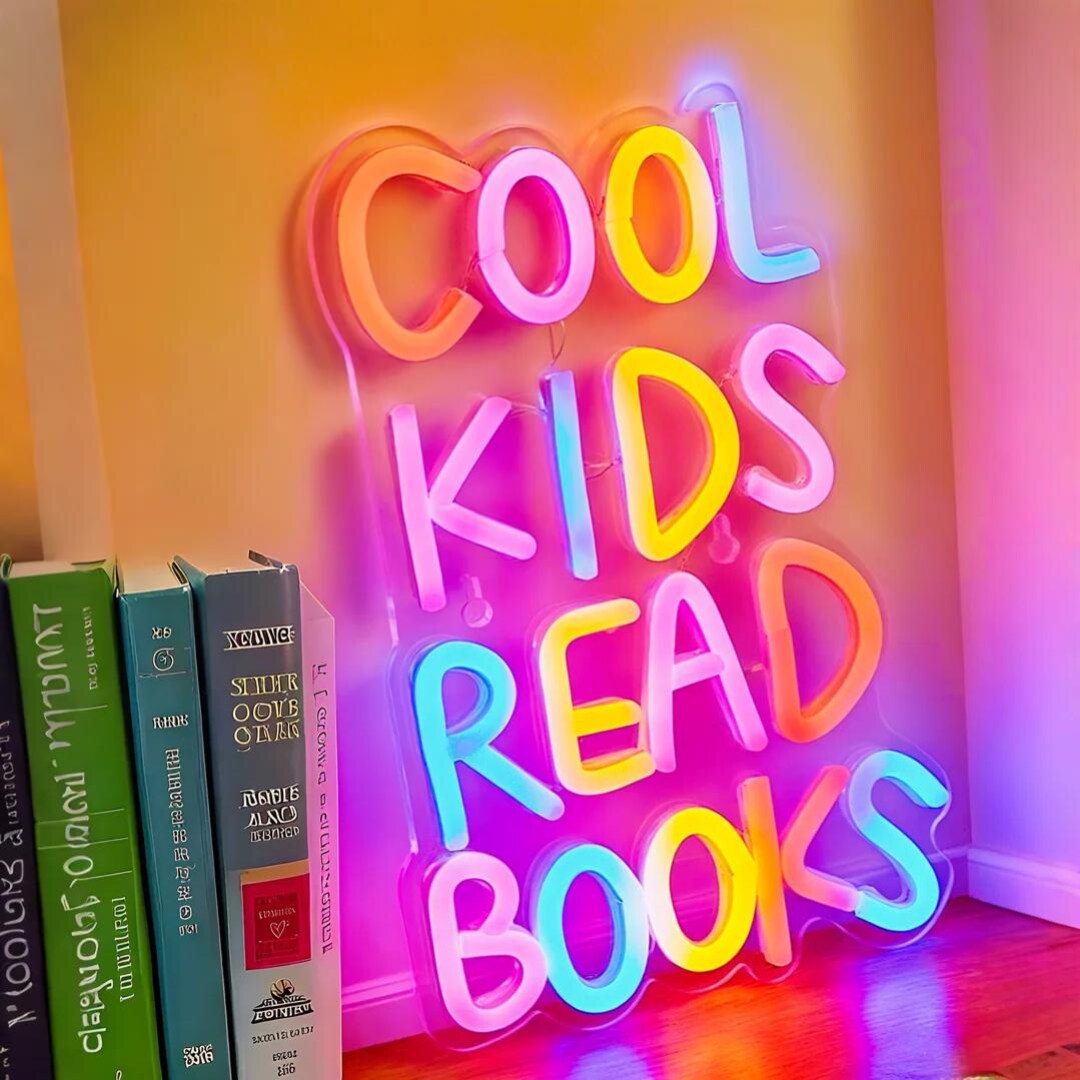 Personalized Kids Library LED Sign: Custom Name Book Nook Decor - Etsy