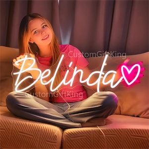 Insegna al neon personalizzata per bambini, luce a LED a batteria, regali di Natale per la camera da letto con insegna al neon, regali personalizzati con insegna a LED