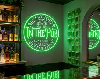 Benutzerdefinierte Irish Pub Leuchtreklame: St. Patrick's Day Decor,Neon Bar Schild, Irish Pub Sign, Custom Irish Bar Decor,Irish Cheers Sign, Dekor für Iren