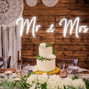Mr & Mrs Neon Sign Custom Wedding Decor, Wedding Welcome Sign Wall Decor, Custom Led Sign Wedding Backdrop, Neon Light Personalized Gifts