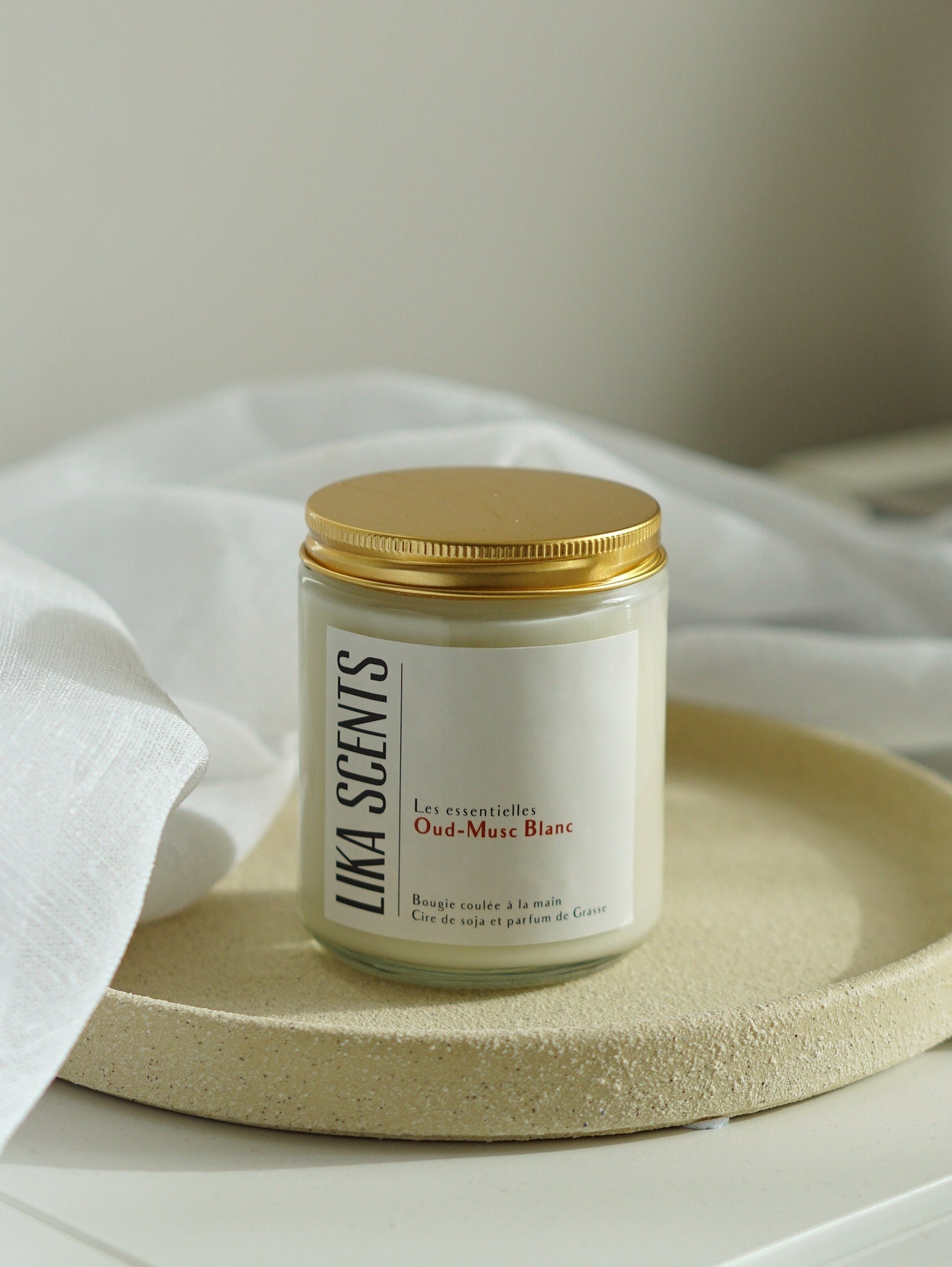 Bougie Oud-Musc Blanc - 266Ml