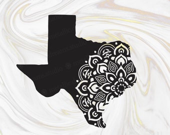 Texas Mandal SVG - State clip art - Decorative States png - Texas stencil - instant download