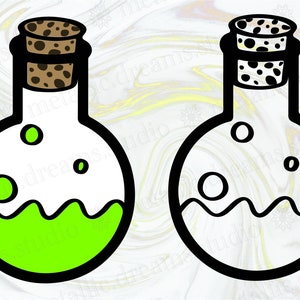 Potion Bottle SVG - spell craft - adesivi per videogiochi - sublimazione bottiglia pozione png - potion vector - Giochi di ruolo immagini digitali - dadi