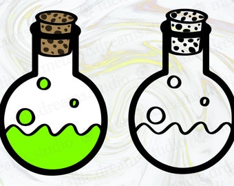 Potion Bottle SVG - spell craft - video games stickers - potion bottle sublimation png - potion vector - Role playing digital images - dice