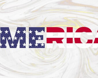 AMERICA decal - Independence Day digital art- Patriotic clip art - American Flag letters - July 4th SVG