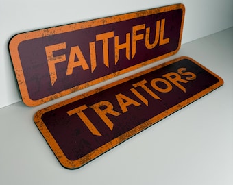The Traitors - Traitors Bundle Signs x 2 - Theme Party Prop - Gift - Home Sign