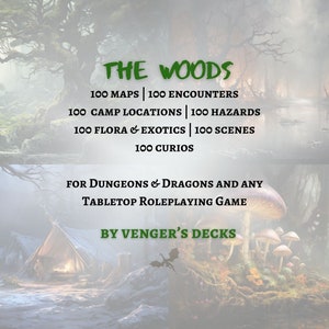 Der Wald - 100 Babate Maps, 100 Encounters, 100 Szenen, 100 Lagerorte, 100 Flora & Exoten, 100 Kuriositäten, und 100 Gefahren - DnD - TTRPG