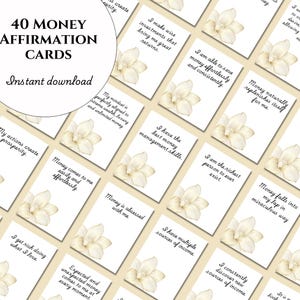 40 carte di affermazione stampabili su denaro/ricchezza/Carte di affermazione sul denaro, Carta di affermazione su ricchezza e abbondanza, Manifestazione del denaro, Vision Board