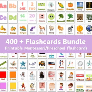 Montessori Flashcard Bundle: Alphabet, Numbers, Animals (Printable)