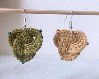 Pendientes crochet trisquel - pendientes invierno -